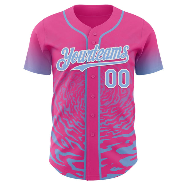 Custom Light Pink Black-White Ice Cream Waffle Foodie Dessert Authentic Baseball Jersey alternate