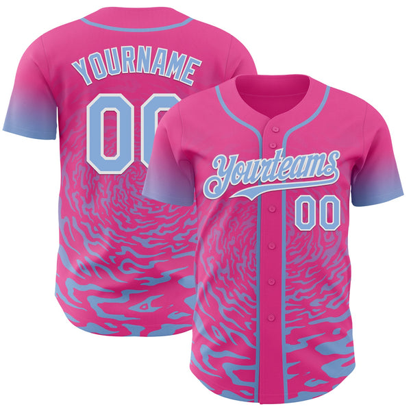 Custom Light Pink Black-White Ice Cream Waffle Foodie Dessert Authentic Baseball Jersey