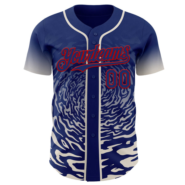 Custom Pink Sky Blue-White Ice Cream Waffle Foodie Dessert Authentic Baseball Jersey alternate