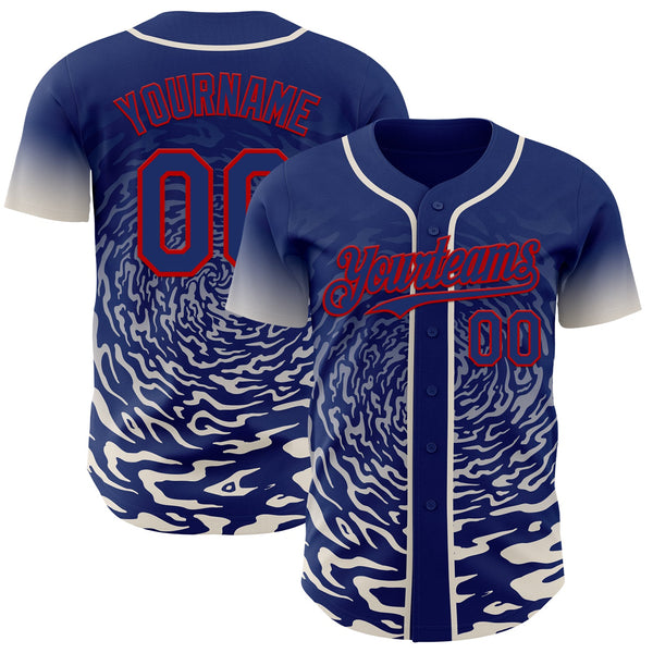 Custom Pink Sky Blue-White Ice Cream Waffle Foodie Dessert Authentic Baseball Jersey