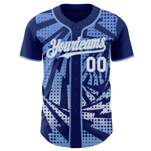 Custom Royal White-Light Blue Lightning Gradient Dot Authentic Baseball Jersey alternate