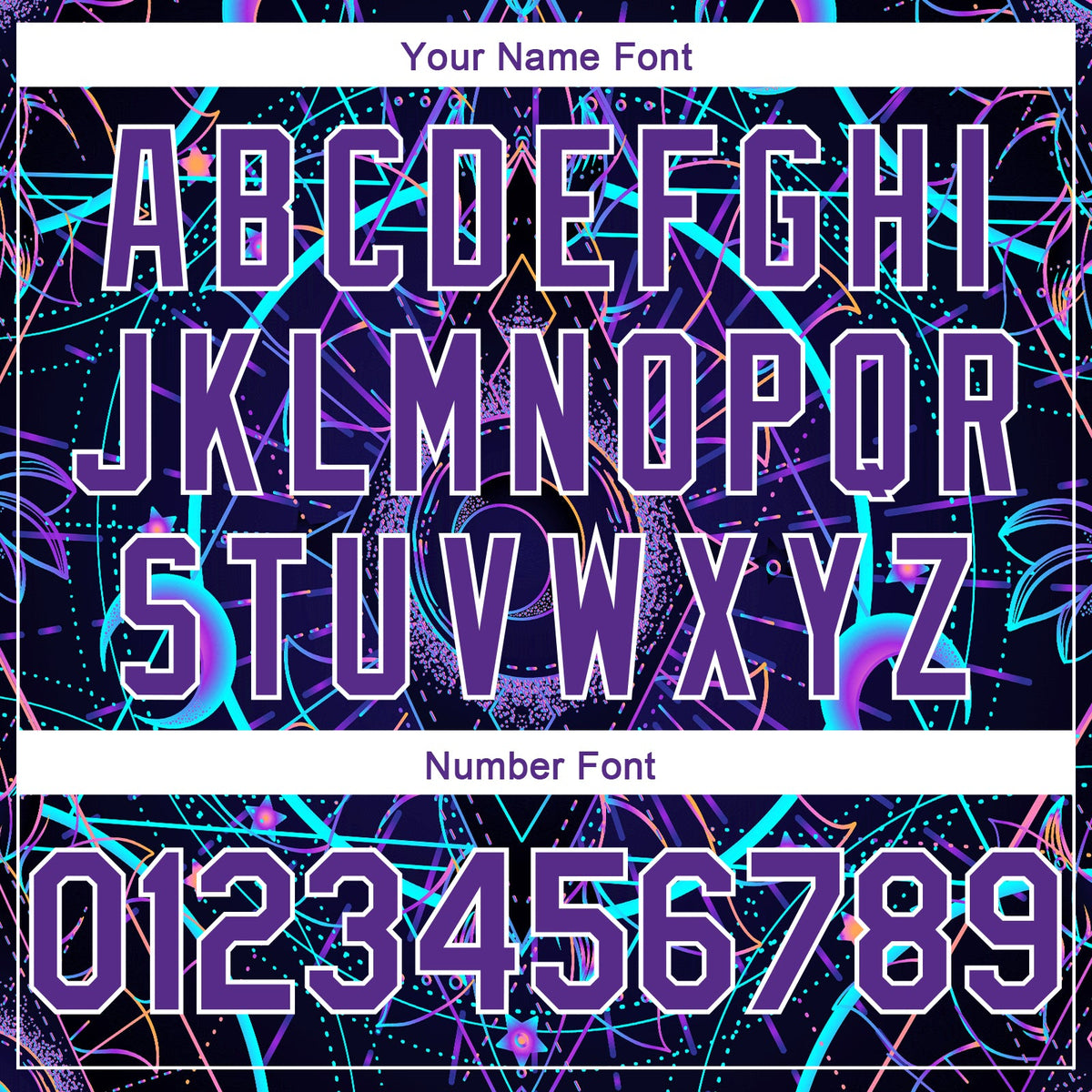Custom Purple White 3D Pattern Design Magic Mushrooms Over Sacred Geometry Psychedelic Hallucination Authentic Basketball Jersey - Detail