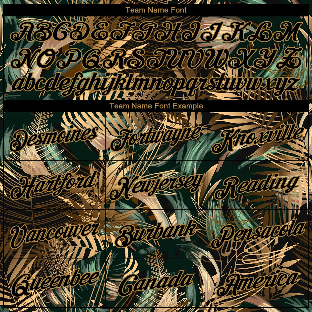 Custom Black Old Gold 3D Pattern Tropical Hawaii Palm Leaves Authentic Basketball Jersey - Front