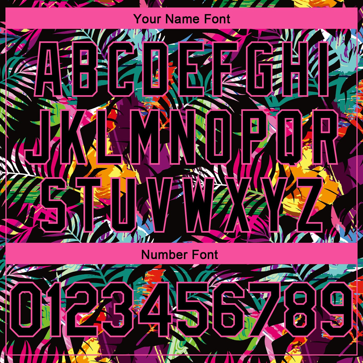 Custom Black Pink-Light Blue 3D PatternTropical Hawaii Palm Leaves Authentic Basketball Jersey - Detail