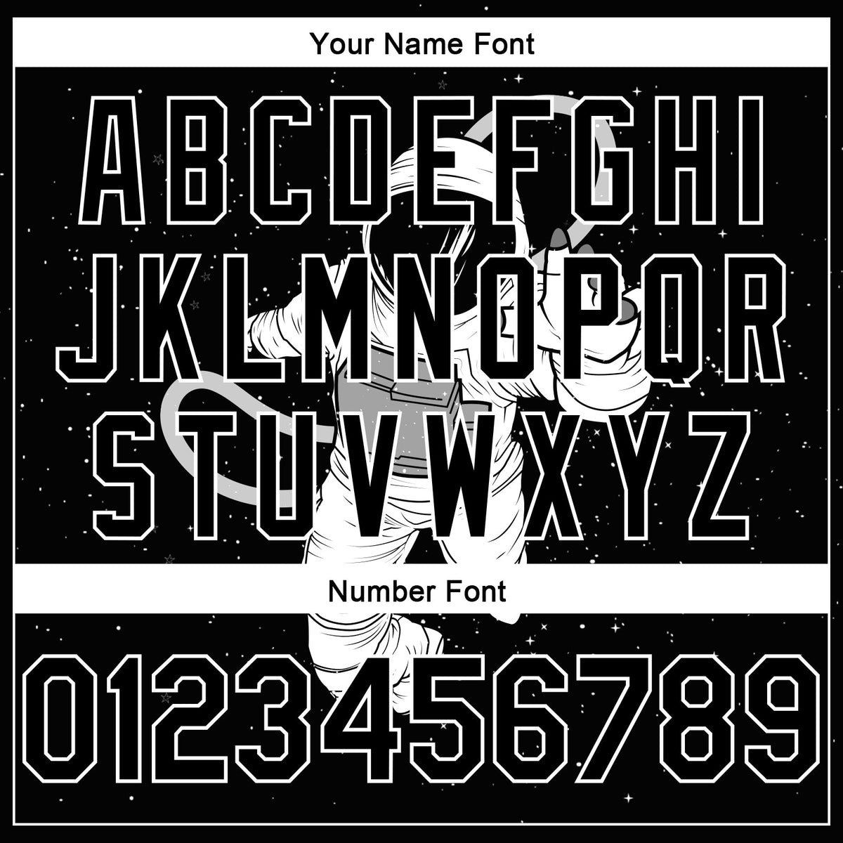 Custom Black White 3D Pattern Design Astronaut Authentic Basketball Jersey - Detail