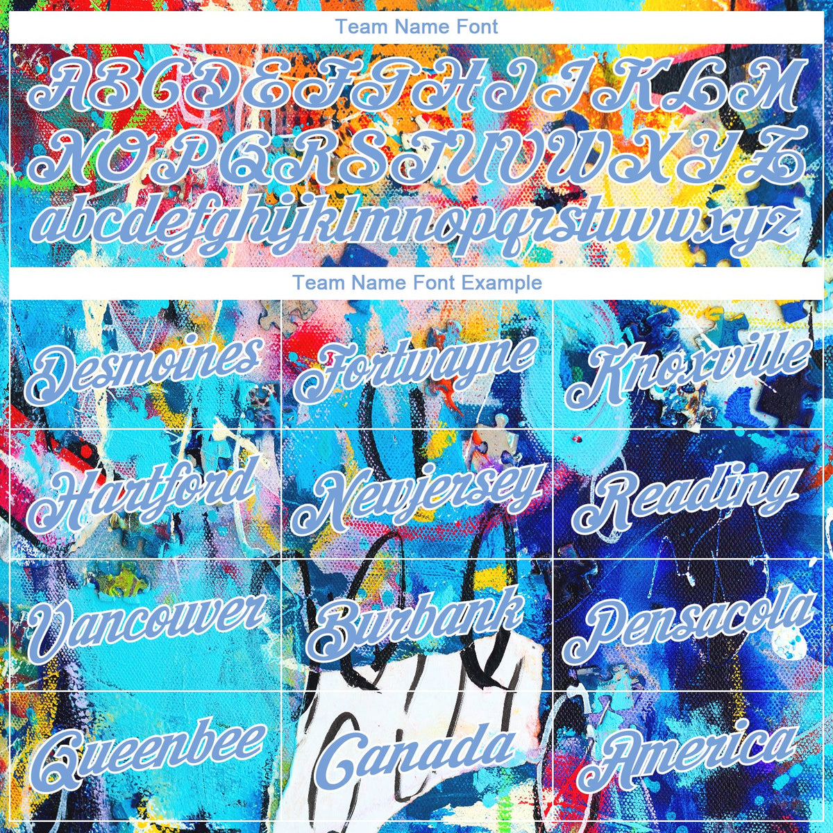 Custom Graffiti Pattern Light Blue-White 3D Grunge Art Authentic Basketball Jersey - Front