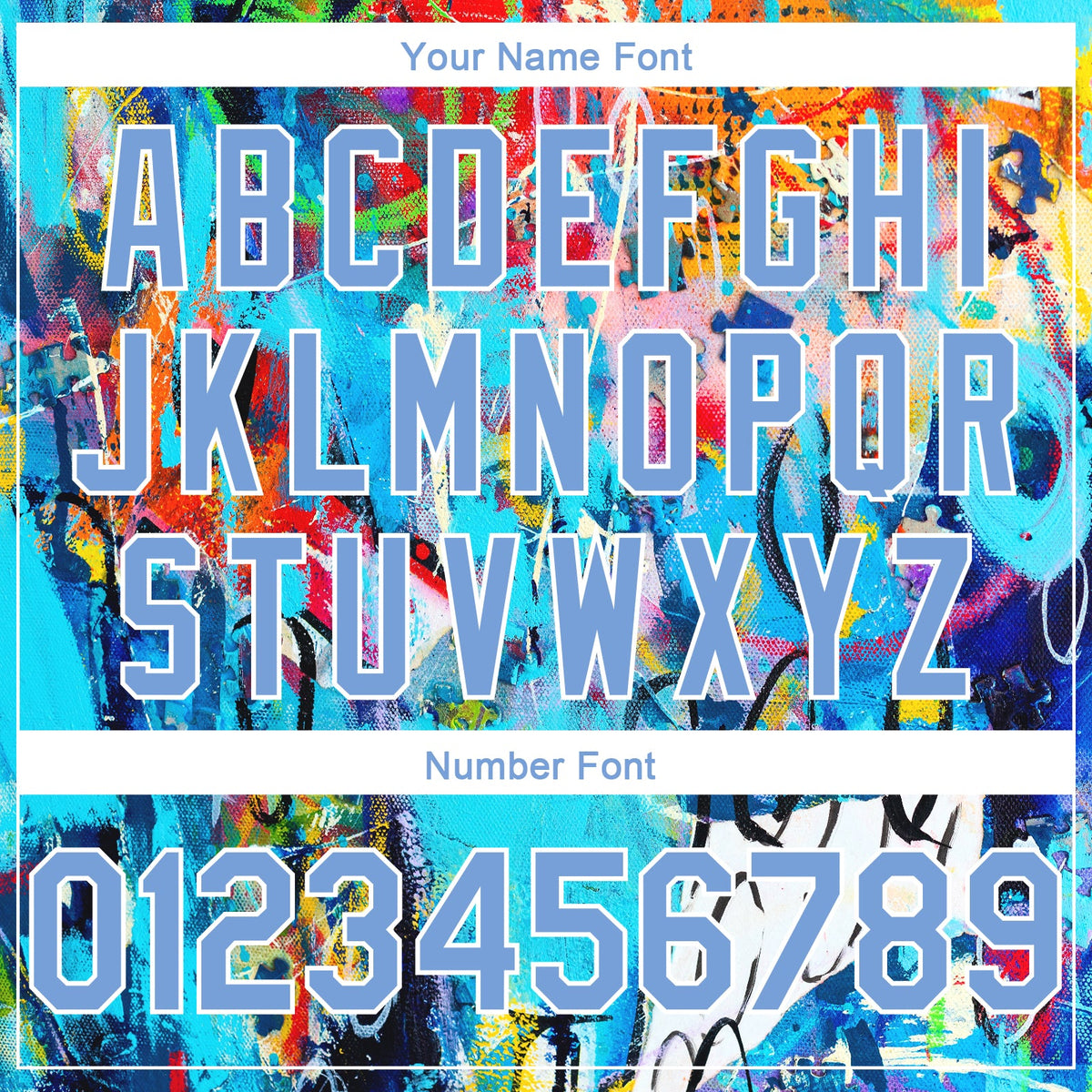 Custom Graffiti Pattern Light Blue-White 3D Grunge Art Authentic Basketball Jersey - Detail