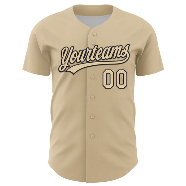 Custom City Cream Black 3D Pattern Design Black History Month Authentic Baseball Jersey alternate