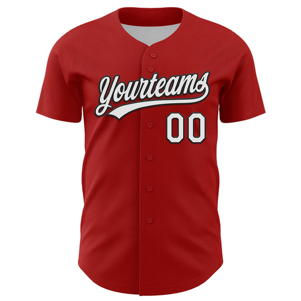 Custom Red White-Black 3D Pattern Design Black History Month Authentic Baseball Jersey alternate