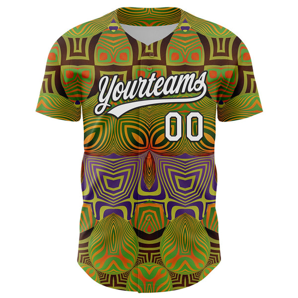 Custom Olive White-Black 3D Pattern Design Black History Month Authentic Salute To Service Baseball Jersey alternate