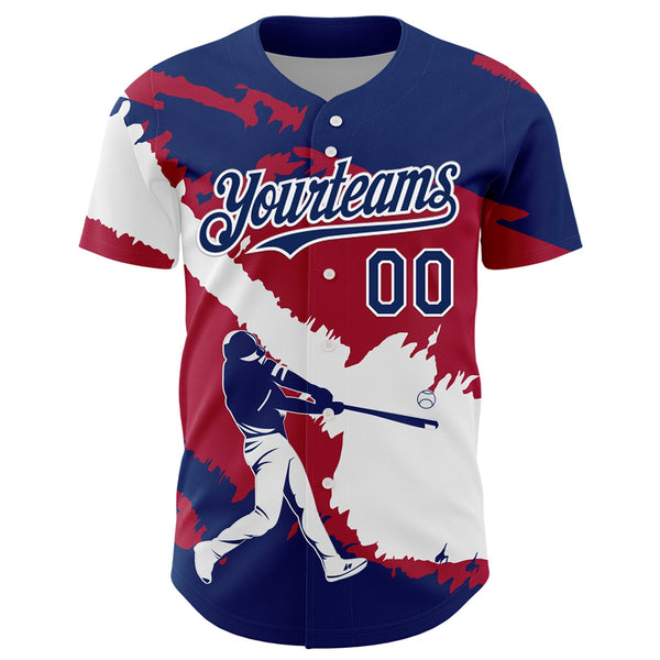 Custom US Navy Blue Cardinal-White 3D USA Flag Authentic Baseball Jersey alternate