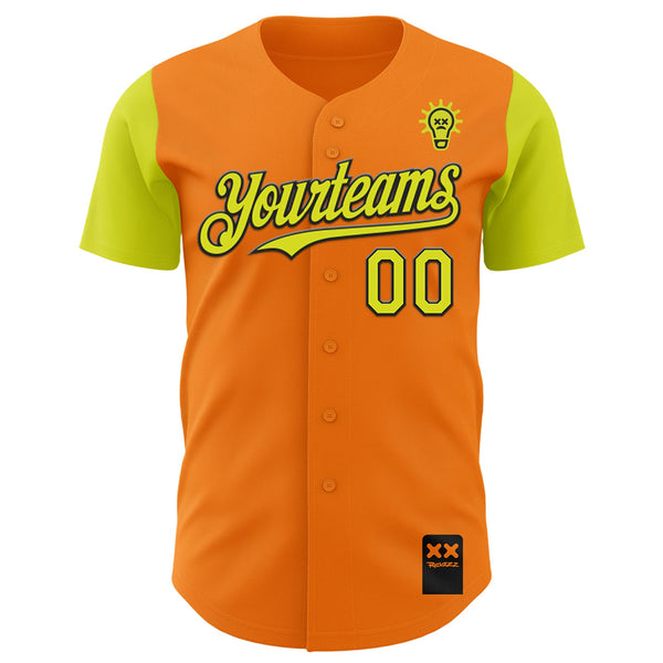 Custom Bay Orange Neon Yellow-Black 3D Revzzz Bad Idea Authentic Baseball Jersey alternate