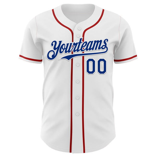 Custom White Royal-Red 3D Patriotic American Flag And Eagle Authentic Baseball Jersey alternate