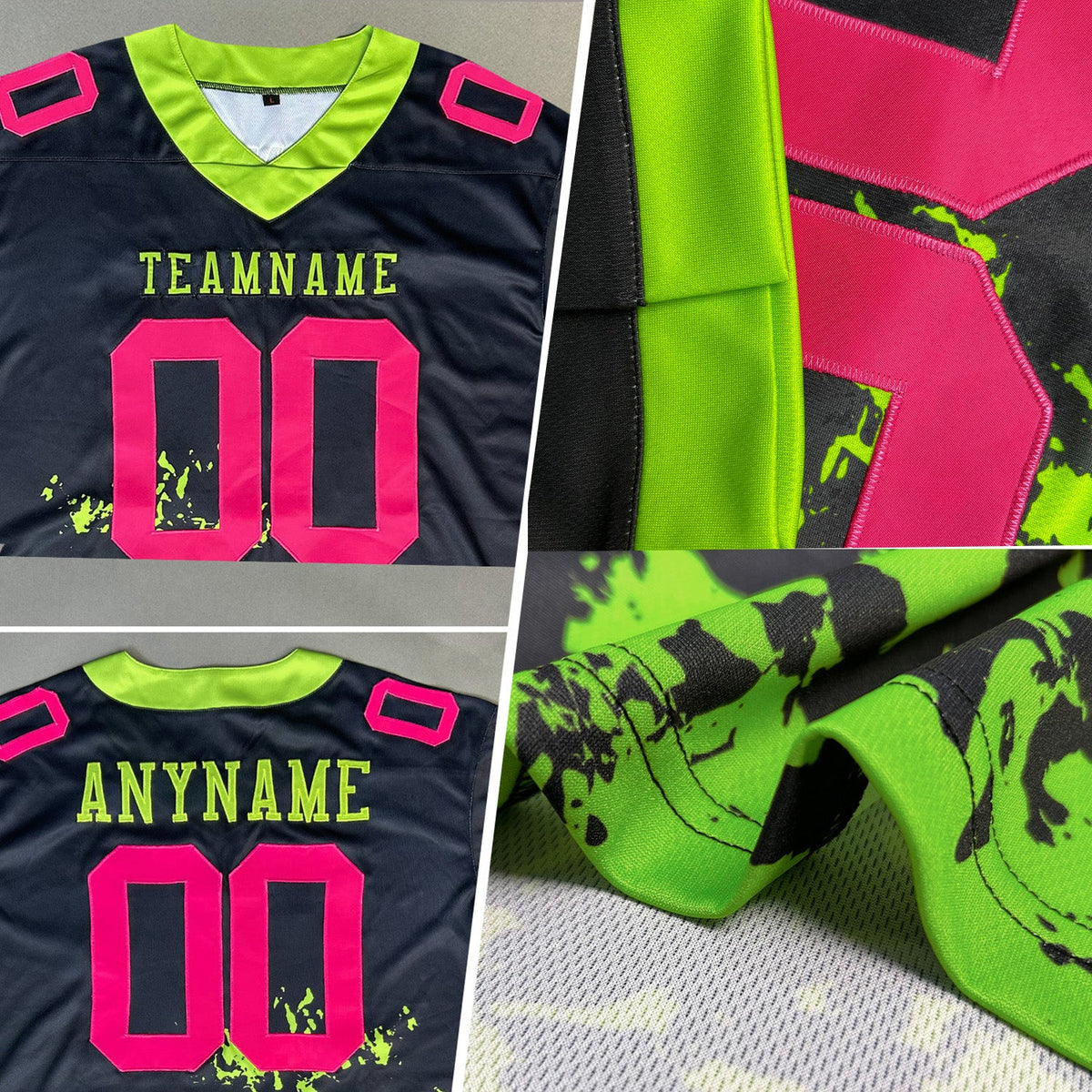Custom Camo Red-Navy 3D Pattern Salute To Service Authentic Football Jersey - Back