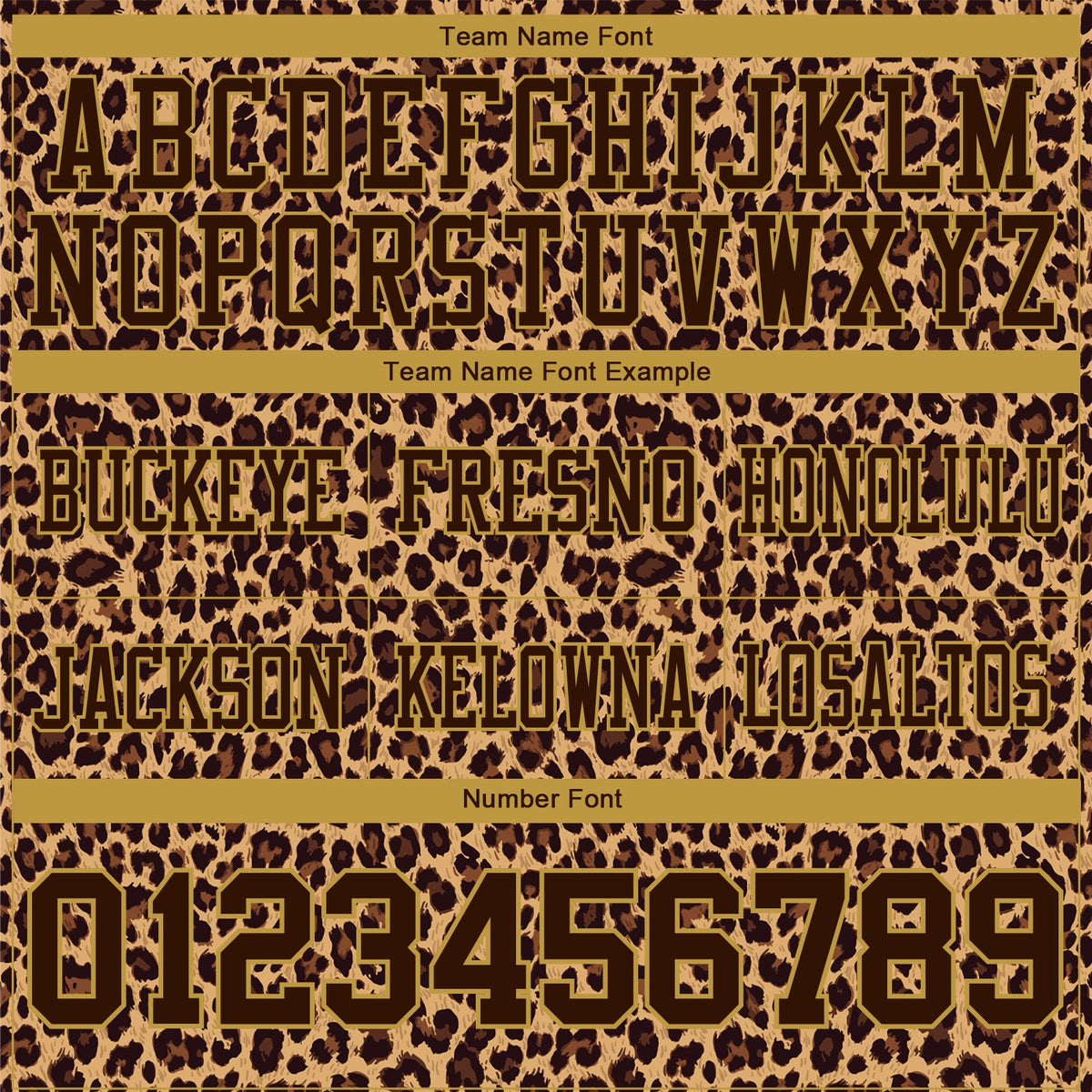 Custom Brown Old Gold 3D Pattern Leopard Print Authentic Football Jersey - Detail