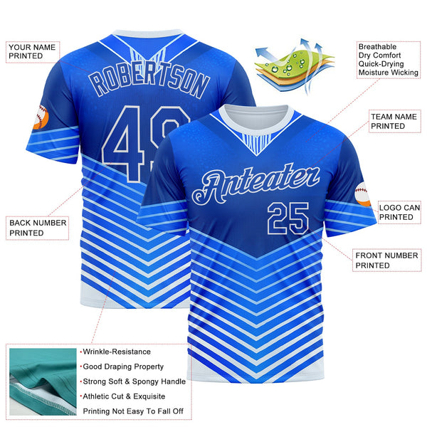 Custom Blue Thunder Blue-White 3D Pattern Design Argentina Arrow Sportswear Performance T-Shirt alternate
