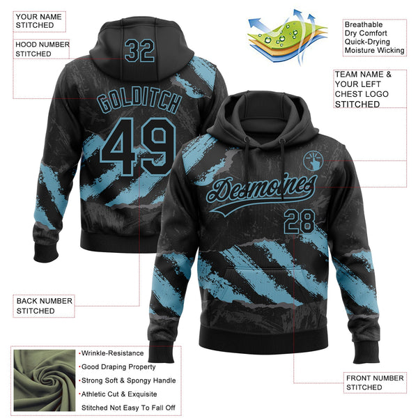 Custom Stitched Black Shadow Blue-Steel Gray 3D Pattern Design Splash Sports Pullover Sweatshirt Hoodie alternate