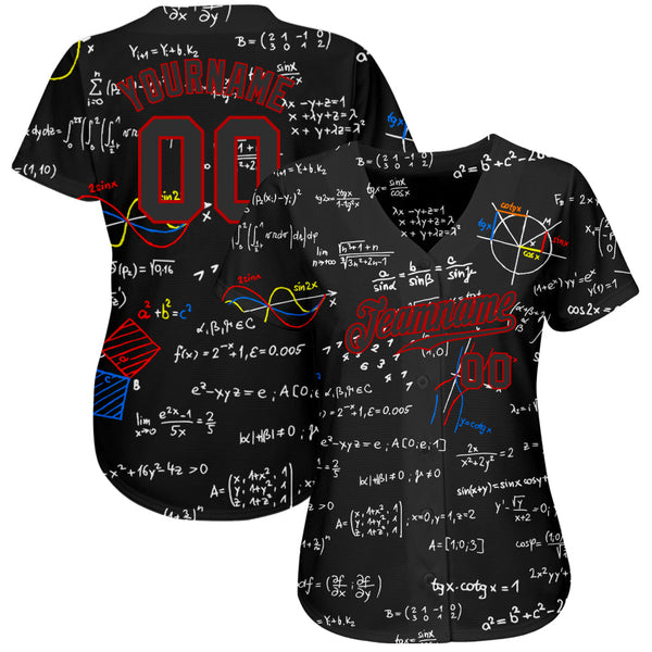 Custom 3D Pattern Design Math Authentic Baseball Jersey alternate