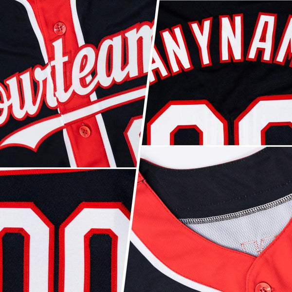 Custom Black Kelly Green-Red 3 Colors Arm Shapes Authentic Baseball Jersey alternate
