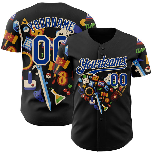 Custom Black Royal-Cream 3D Tobe Fonseca Love Gamer Vintage Authentic Baseball Jersey