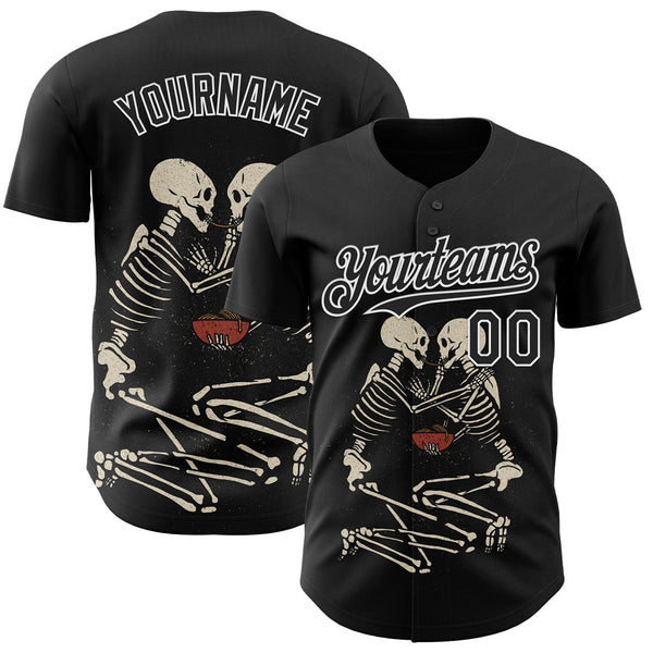 Custom Black Black-White 3D Tobe Fonseca Lovers of Valdaro Ramen Authentic Baseball Jersey