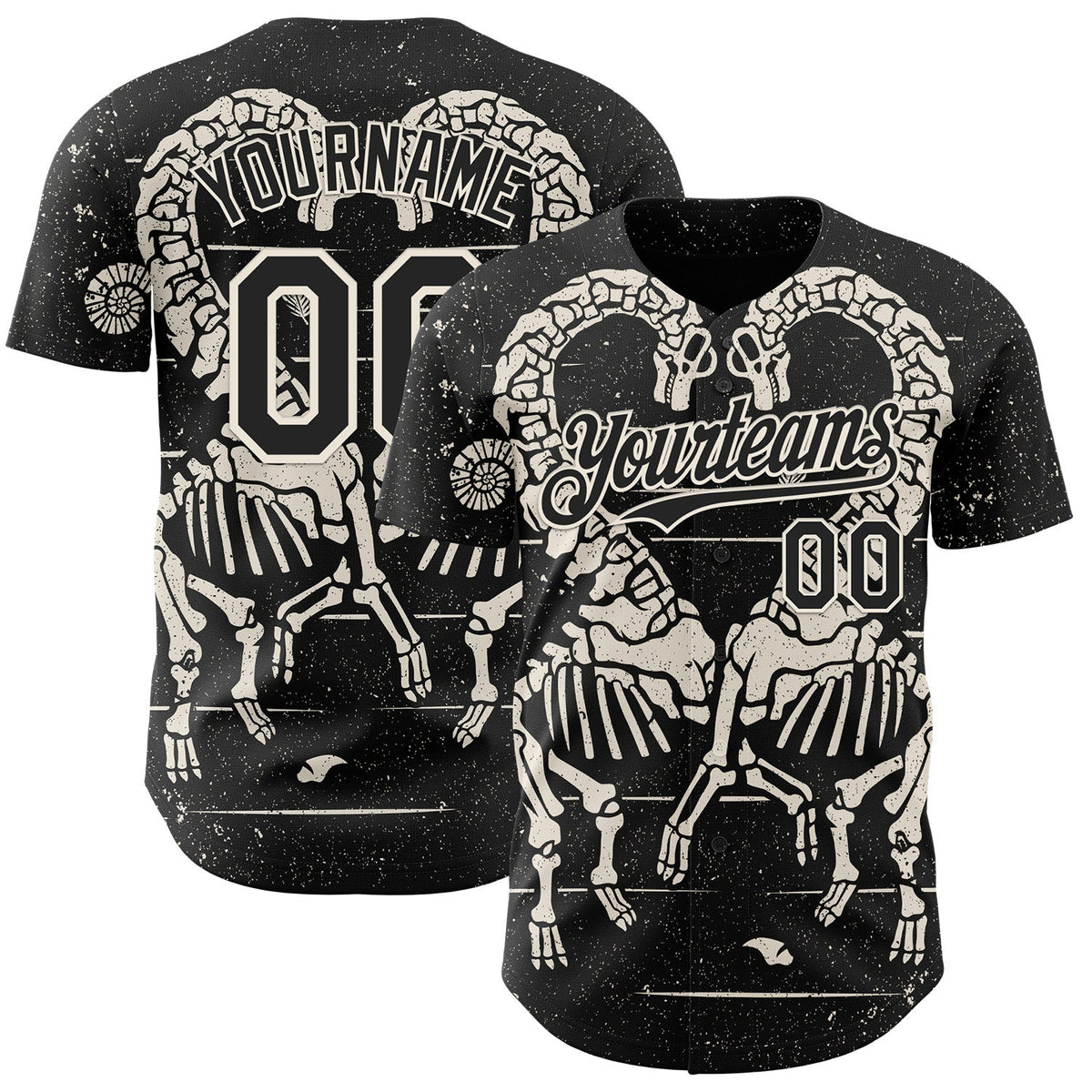 Custom Black Black-Cream 3D Tobe Fonseca Mass Extinction Love Authentic Baseball Jersey