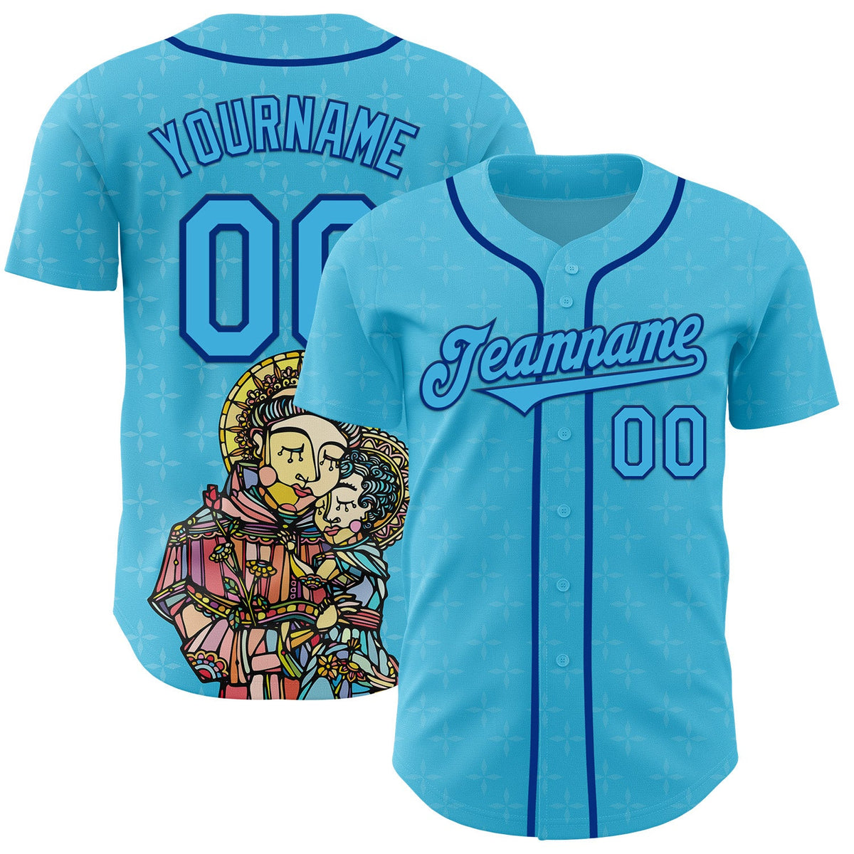 Custom Blue Sky Blue-Royal Ninhol Antonio Authentic Baseball Jersey
