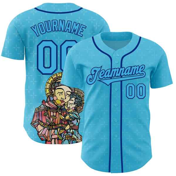 Custom Blue Sky Blue-Royal Ninhol Antonio Authentic Baseball Jersey