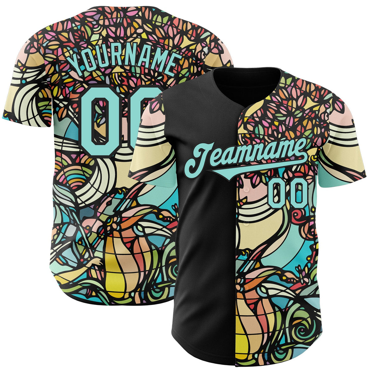 Custom Black Ice Blue  Ninhol Tune Authentic Baseball Jersey
