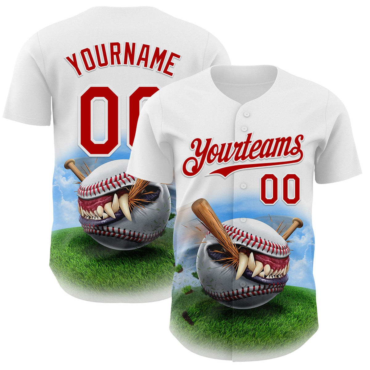 Custom White Red Tom Wood Monster Baseball Authentic Baseball Jersey