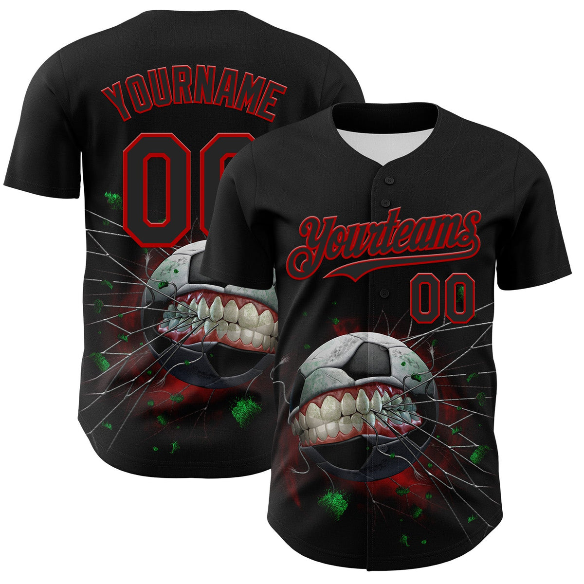 Custom Black Red Tom Wood Monster Soccerball Authentic Baseball Jersey