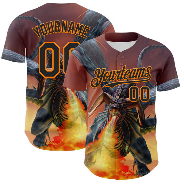 Custom Black Bay Orange Tom Wood Line of Fire Authentic Baseball Jersey