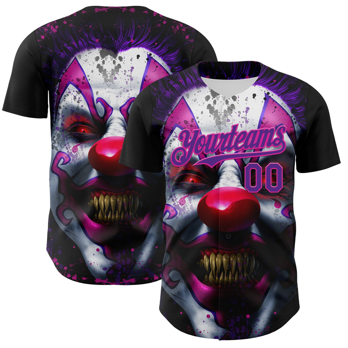 Custom Black Purple-Deep Pink Tom Wood Keep Smiling Authentic Baseball Jersey
