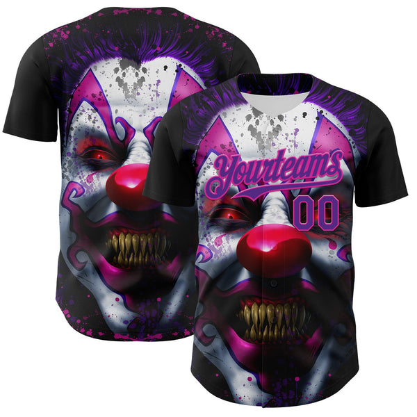 Custom Black Purple-Deep Pink Tom Wood Keep Smiling Authentic Baseball Jersey