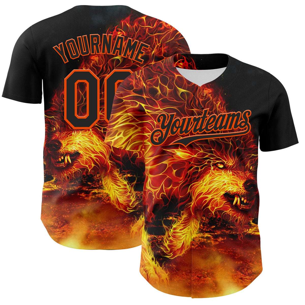 Custom Black Orange Tom Wood Fire Stalker Authentic Baseball Jersey