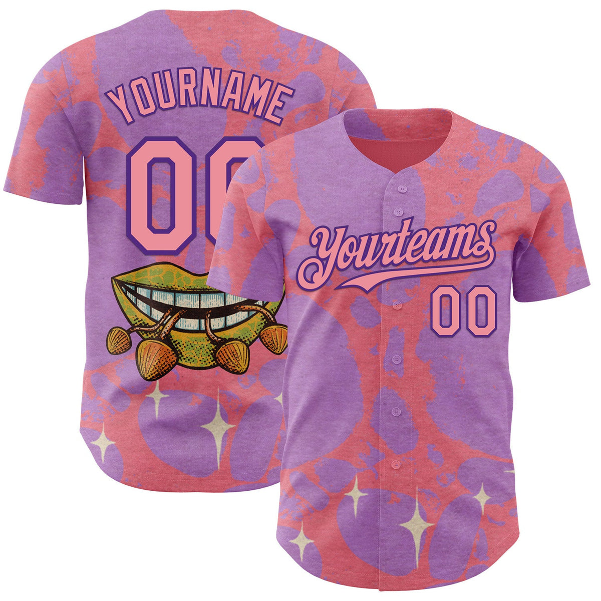 Custom Pink Medium Pink-Purple Buba Viedma PainKiller 04 Authentic Baseball Jersey