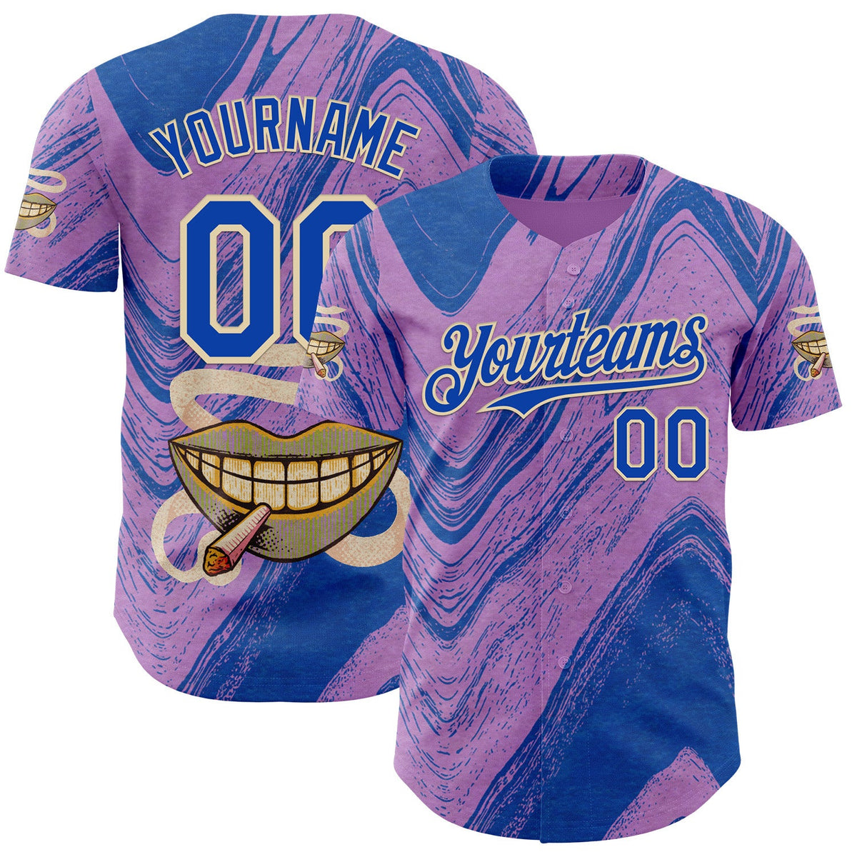 Custom Purple Thunder Blue-Cream Buba Viedma PainKiller 02 Authentic Baseball Jersey
