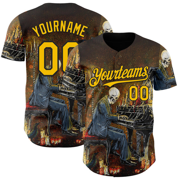 Custom Navy Yellow-Black David Lozeau The Grand Finale Authentic Baseball Jersey