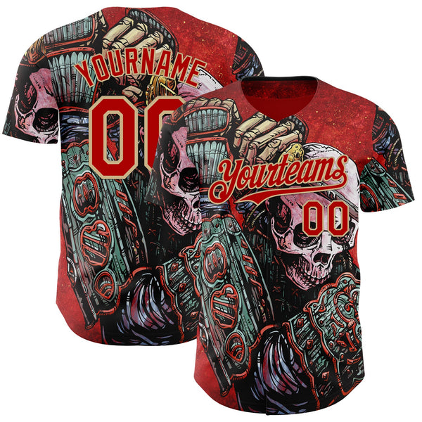 Custom Red-Vegas Gold David Lozeau Strength Authentic Baseball Jersey