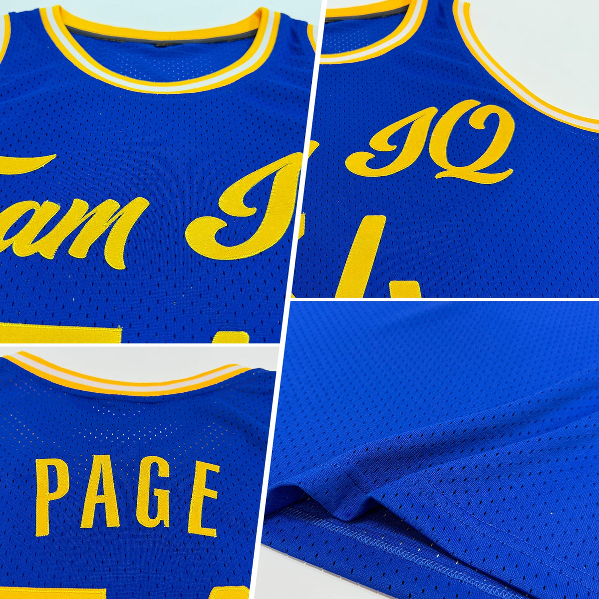 Custom Royal Gold-White Authentic Throwback Basketball Jersey - Back