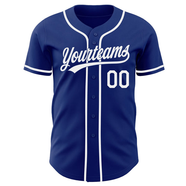 Custom Royal-White Authentic Baseball Jersey alternate