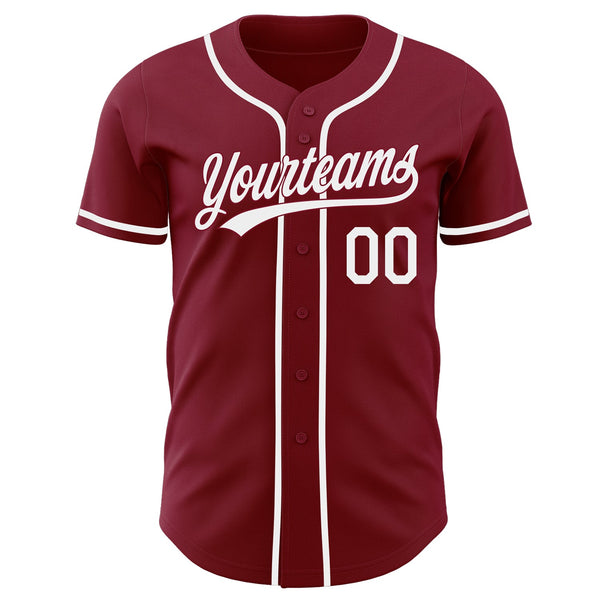 Custom Crimson-White Authentic Baseball Jersey alternate