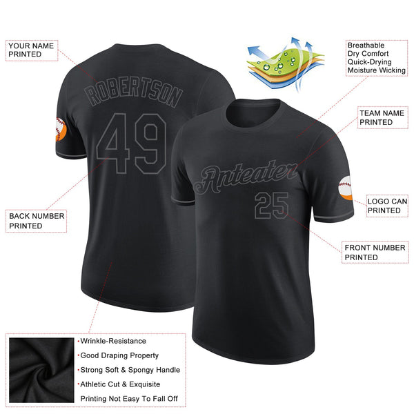 Custom Black Steel Gray Performance T-Shirt alternate