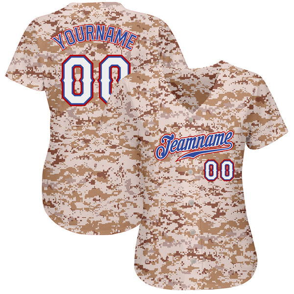 Custom Camo White-Royal Authentic Salute To Service Baseball Jersey alternate