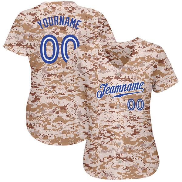 Custom Camo Royal-White Authentic Salute To Service Baseball Jersey alt