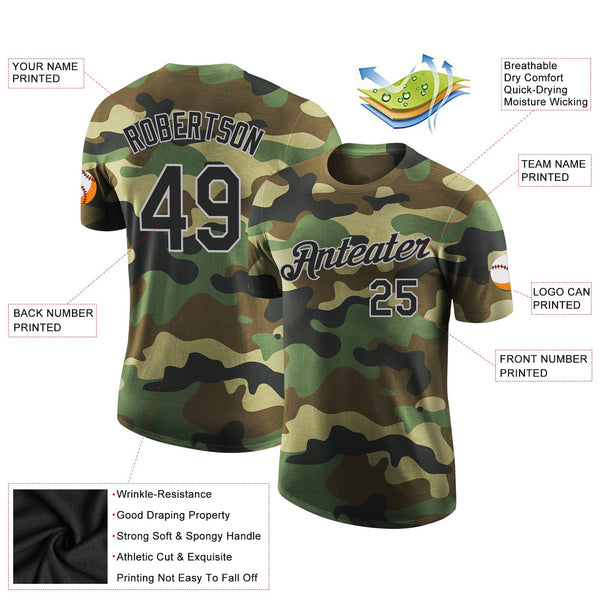 Custom Camo Black-Gray Performance Salute To Service T-Shirt alternate