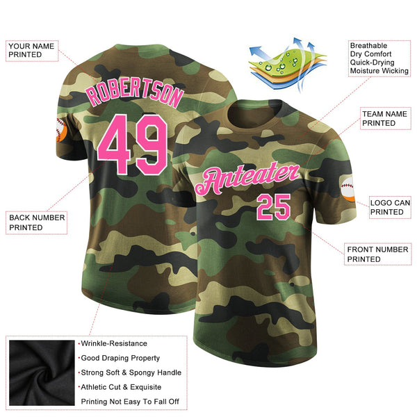 Custom Camo Pink-White Performance Salute To Service T-Shirt alt
