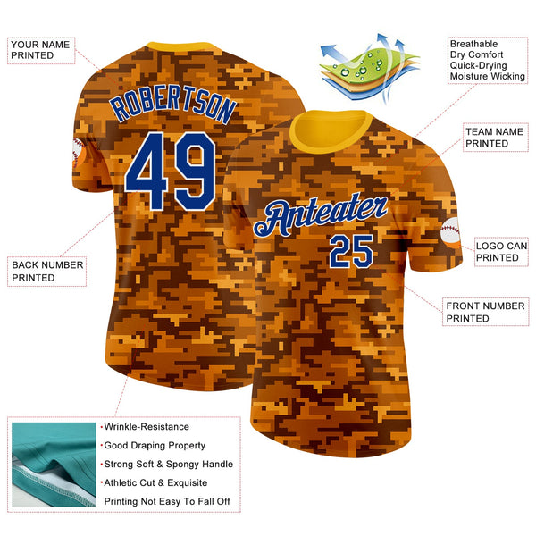 Custom Camo Royal-White Digital Camouflage Pixel Salute To Service Performance T-Shirt alternate