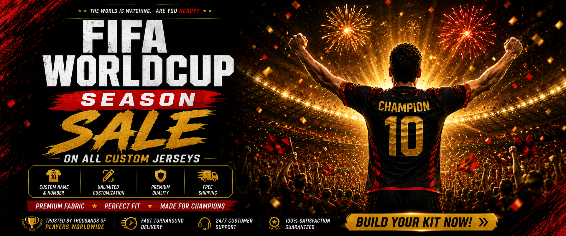 World Cup custom jersey sale banner