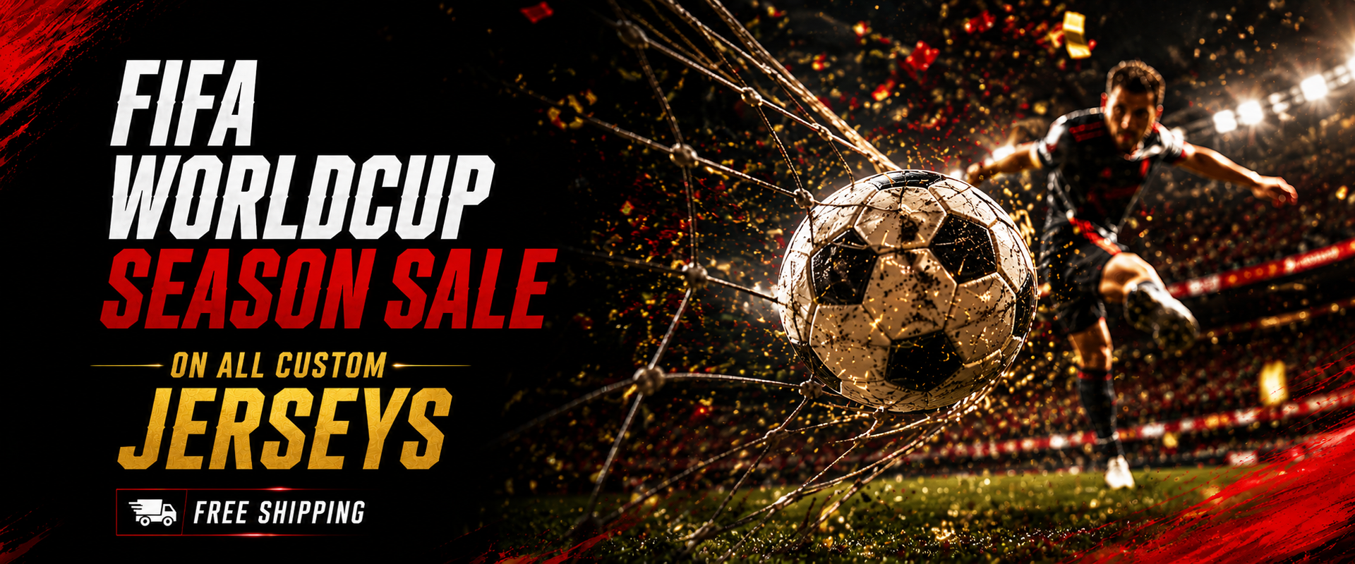 World Cup custom jersey sale banner